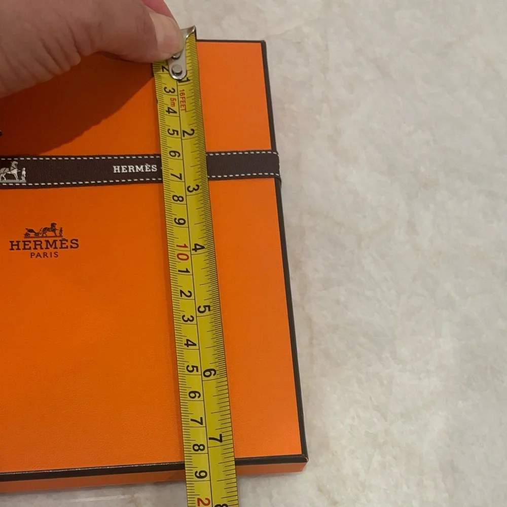 Authentic Hermès Scarf Box + Small Shopping Bag & Ribbon – Luxury Duo Set